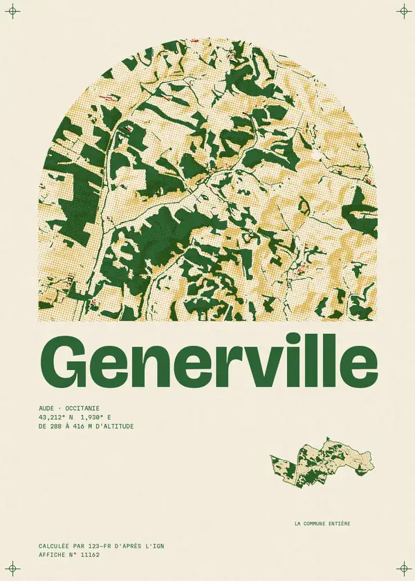 Affiche de Generville, calculée par 123-fr d'après l'IGN