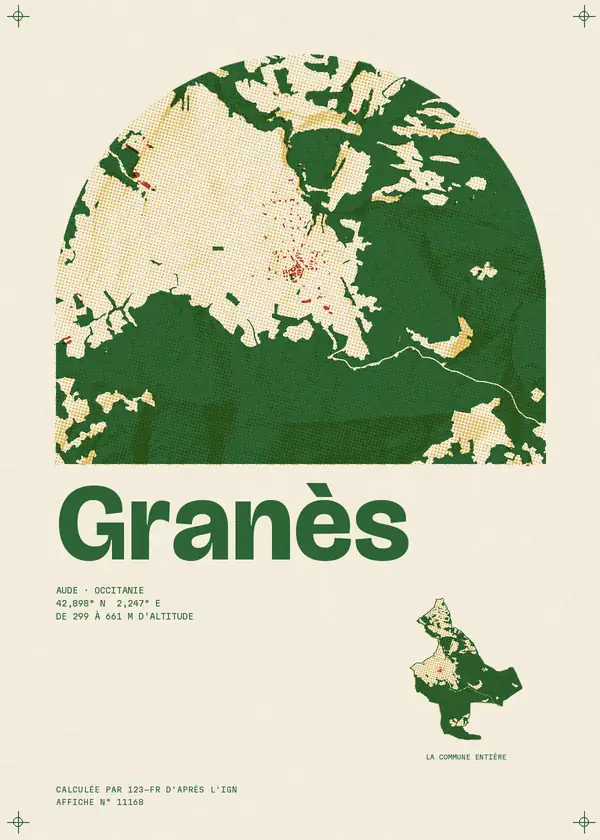 Affiche de Granès, calculée par 123-fr d'après l'IGN