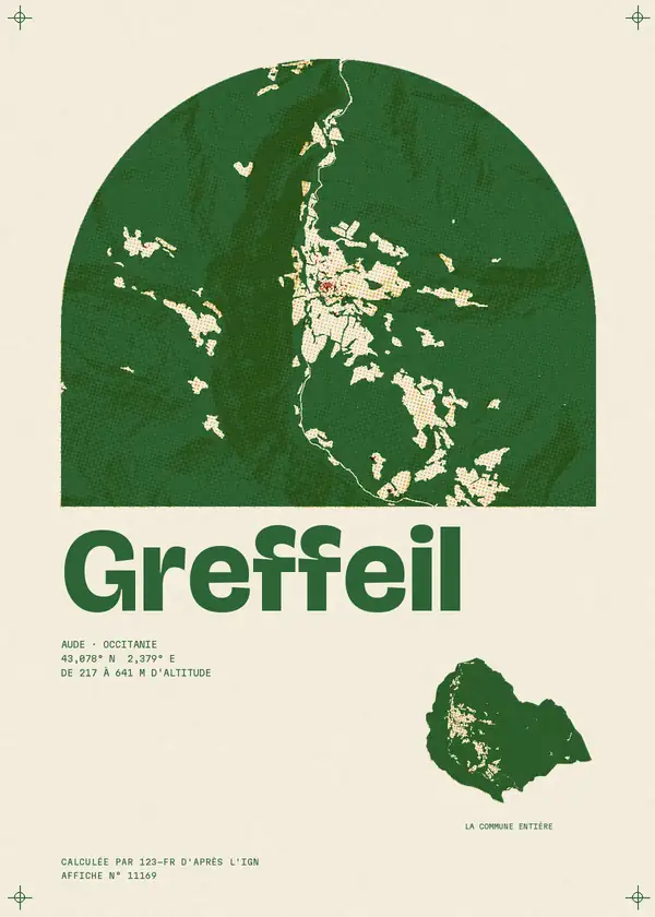 Affiche de Greffeil, calculée par 123-fr d'après l'IGN