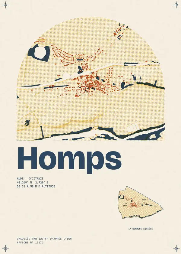 Affiche de Homps, calculée par 123-fr d'après l'IGN