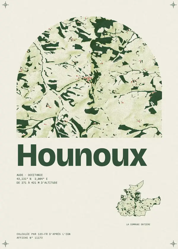 Affiche de Hounoux, calculée par 123-fr d'après l'IGN