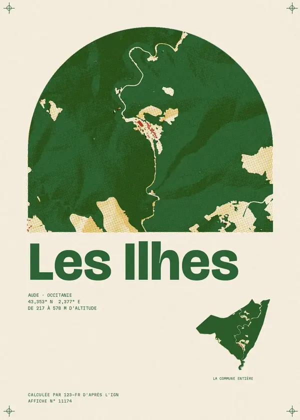 Affiche de Les Ilhes, calculée par 123-fr d'après l'IGN