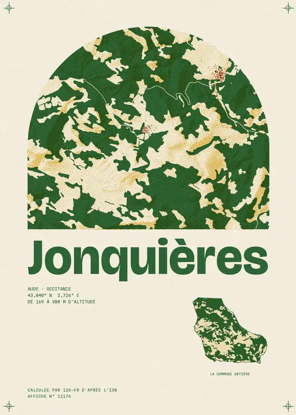Affiche de Jonquières, calculée par 123-fr d'après l'IGN