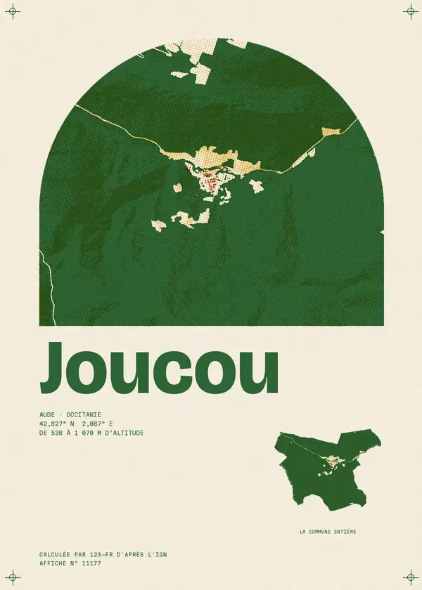 Affiche de Joucou, calculée par 123-fr d'après l'IGN
