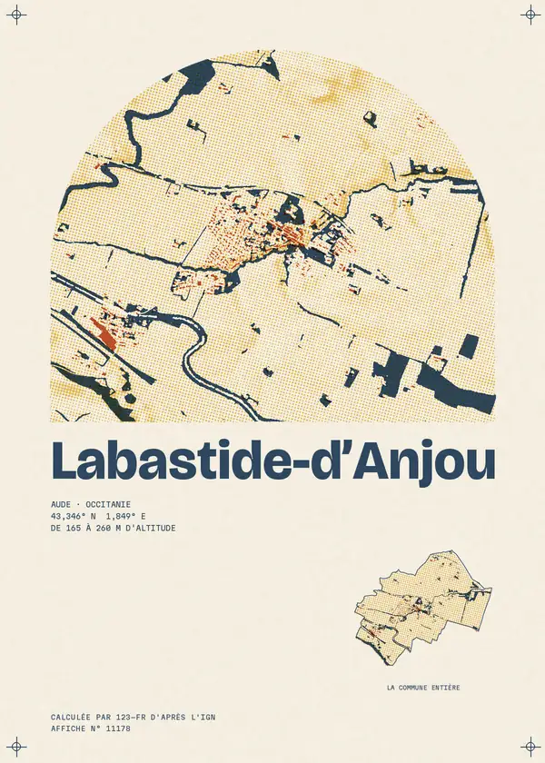 Affiche de Labastide-d'Anjou, calculée par 123-fr d'après l'IGN