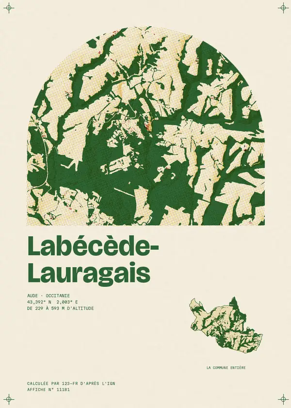 Affiche de Labécède-Lauragais, calculée par 123-fr d'après l'IGN