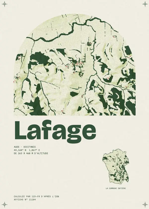 Affiche de Lafage, calculée par 123-fr d'après l'IGN