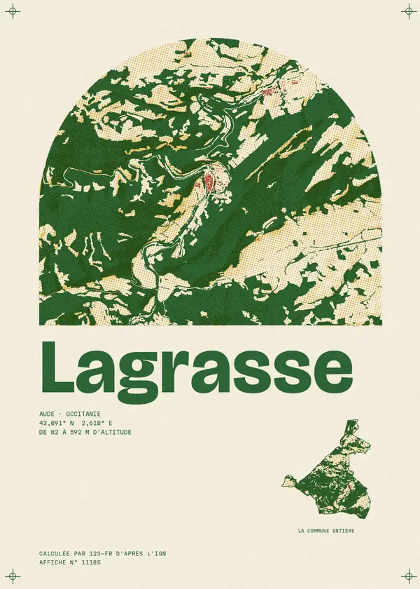 Affiche de Lagrasse, calculée par 123-fr d'après l'IGN