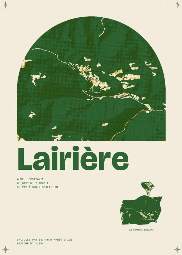 Affiche de Lairière, calculée par 123-fr d'après l'IGN