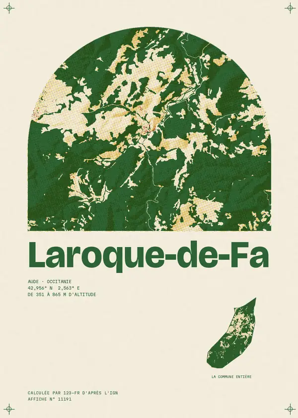 Affiche de Laroque-de-Fa, calculée par 123-fr d'après l'IGN