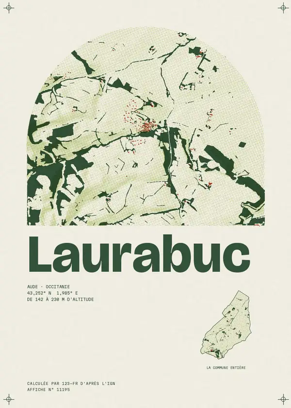 Affiche de Laurabuc, calculée par 123-fr d'après l'IGN