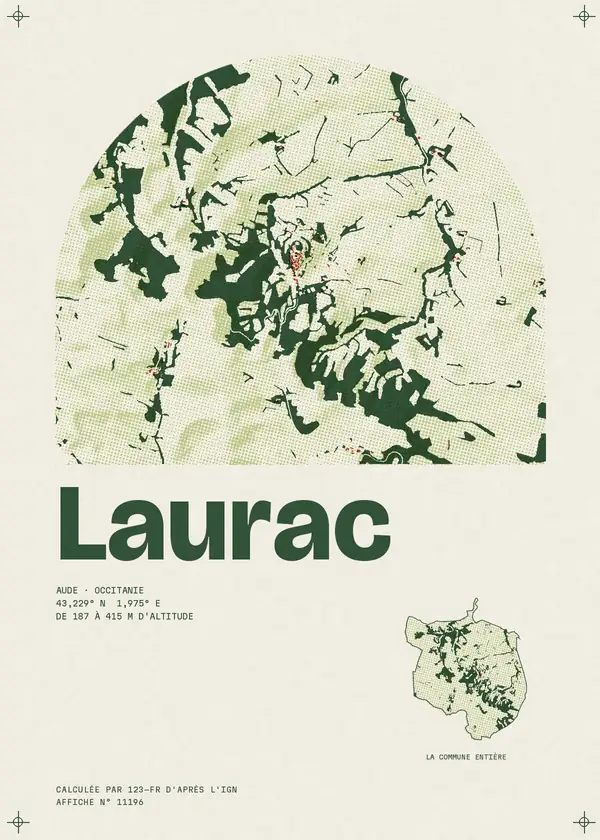 Affiche de Laurac, calculée par 123-fr d'après l'IGN