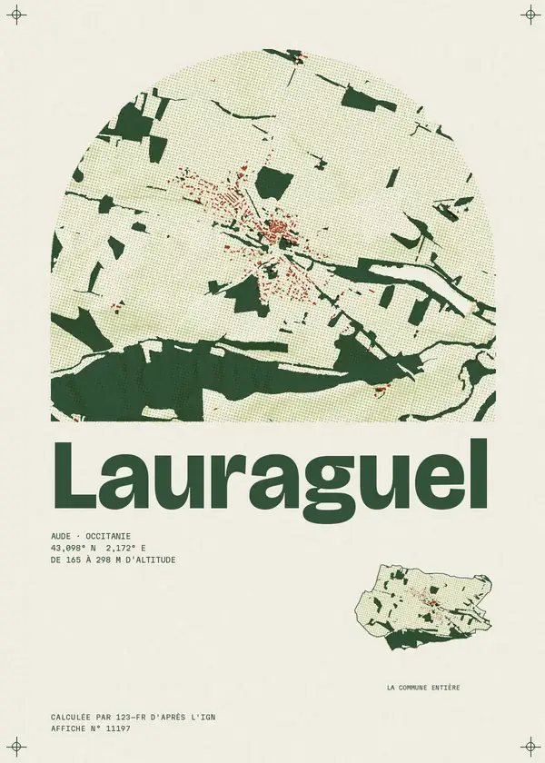 Affiche de Lauraguel, calculée par 123-fr d'après l'IGN