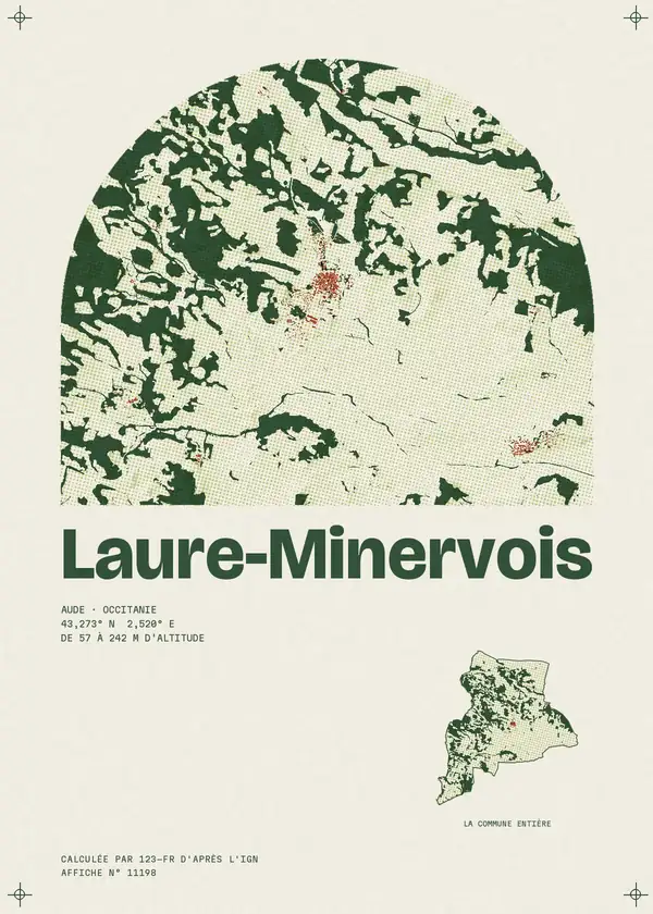 Affiche de Laure-Minervois, calculée par 123-fr d'après l'IGN