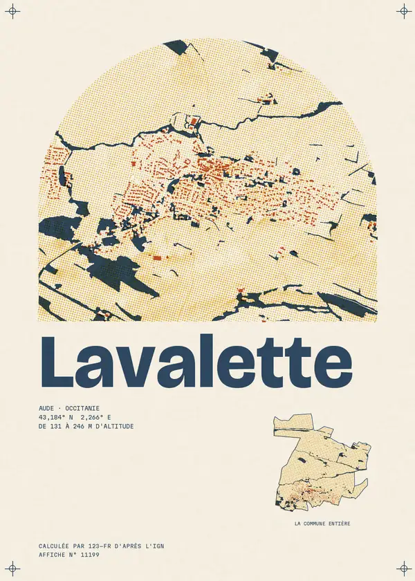 Affiche de Lavalette, calculée par 123-fr d'après l'IGN