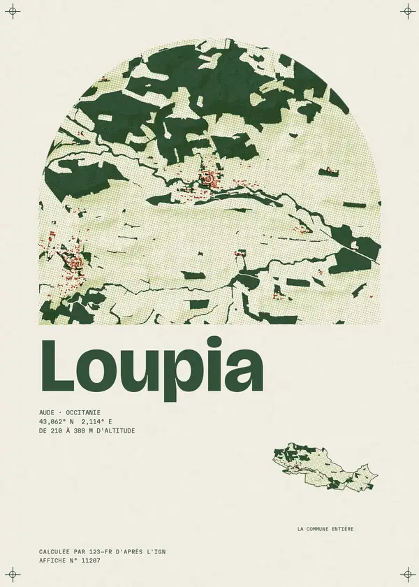 Affiche de Loupia, calculée par 123-fr d'après l'IGN