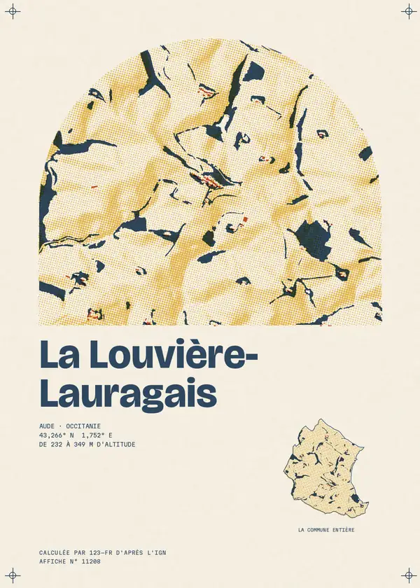 Affiche de La Louvière-Lauragais, calculée par 123-fr d'après l'IGN