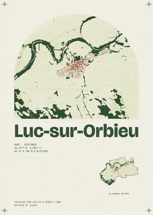 Affiche de Luc-sur-Orbieu, calculée par 123-fr d'après l'IGN