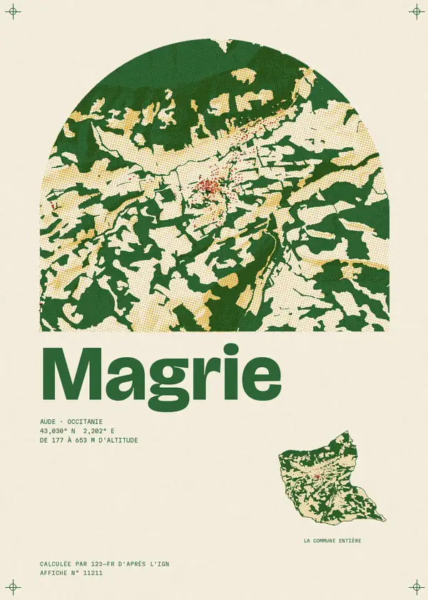 Affiche de Magrie, calculée par 123-fr d'après l'IGN