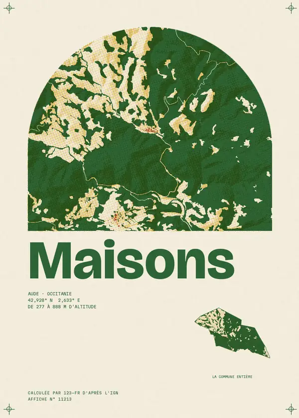 Affiche de Maisons, calculée par 123-fr d'après l'IGN
