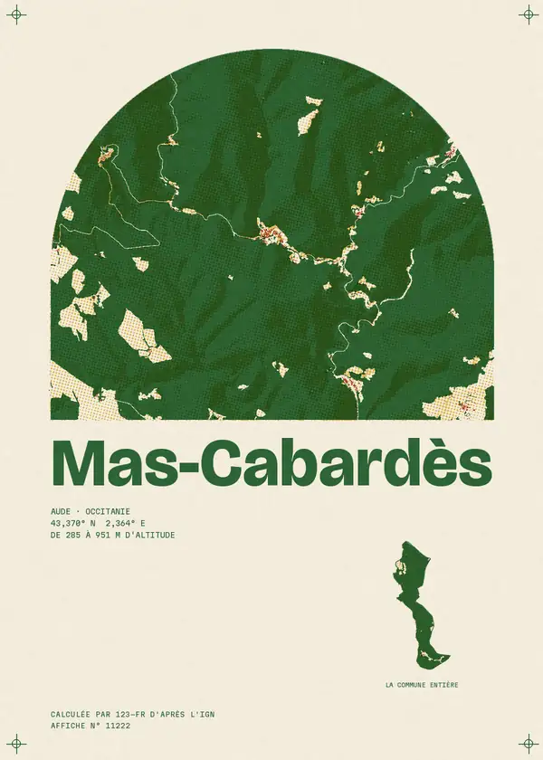 Affiche de Mas-Cabardès, calculée par 123-fr d'après l'IGN