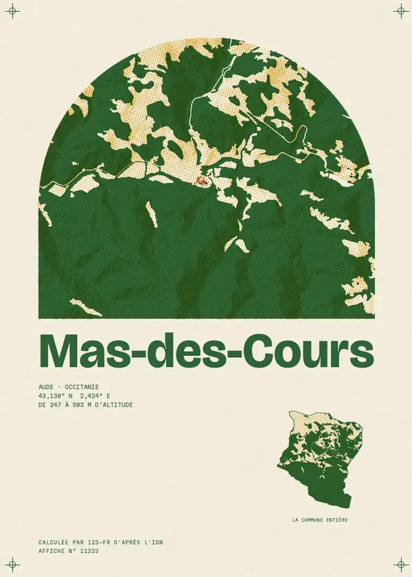 Affiche de Mas-des-Cours, calculée par 123-fr d'après l'IGN