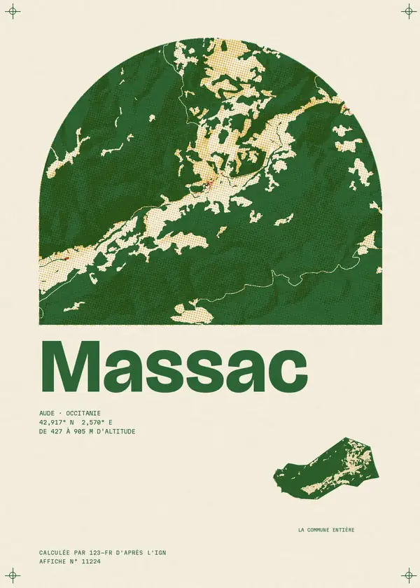 Affiche de Massac, calculée par 123-fr d'après l'IGN