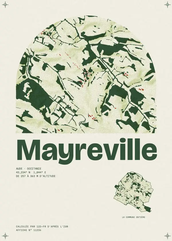 Affiche de Mayreville, calculée par 123-fr d'après l'IGN