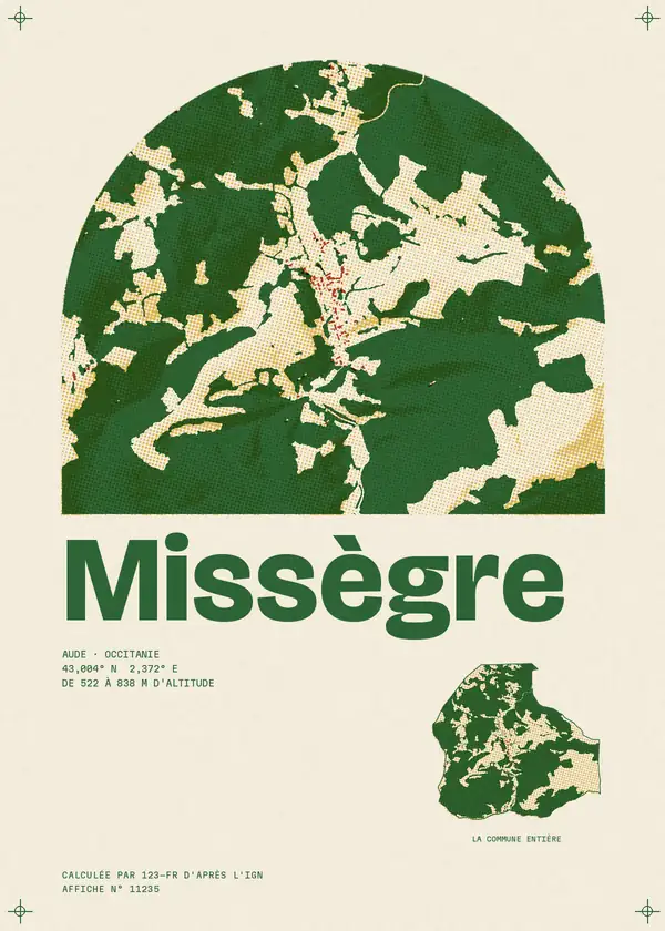 Affiche de Missègre, calculée par 123-fr d'après l'IGN