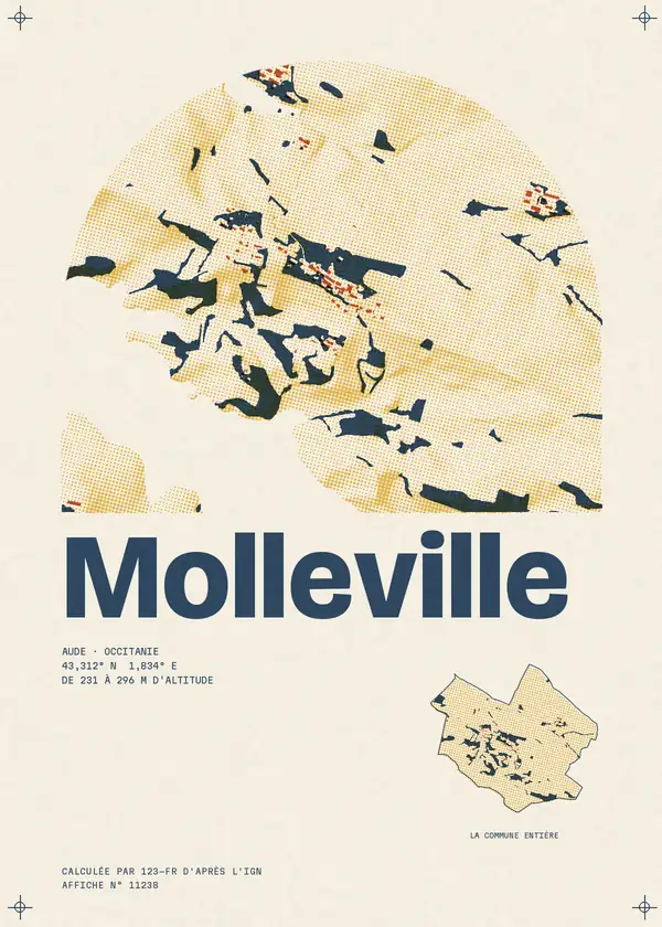 Affiche de Molleville, calculée par 123-fr d'après l'IGN