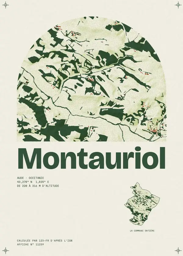 Affiche de Montauriol, calculée par 123-fr d'après l'IGN