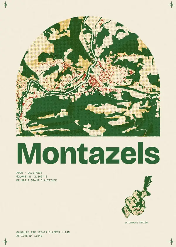 Affiche de Montazels, calculée par 123-fr d'après l'IGN