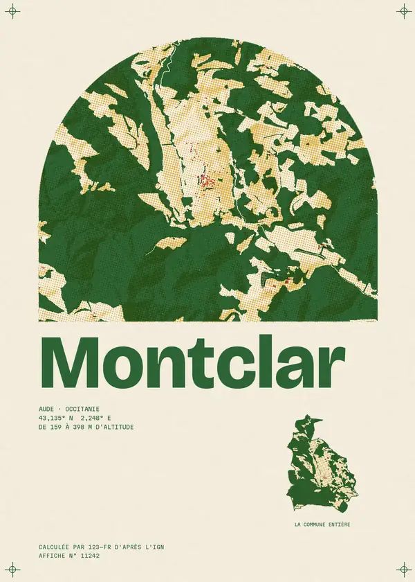 Affiche de Montclar, calculée par 123-fr d'après l'IGN