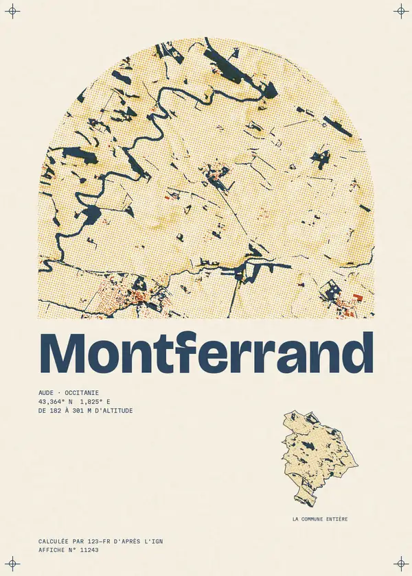 Affiche de Montferrand, calculée par 123-fr d'après l'IGN