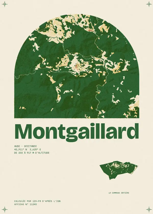 Affiche de Montgaillard, calculée par 123-fr d'après l'IGN
