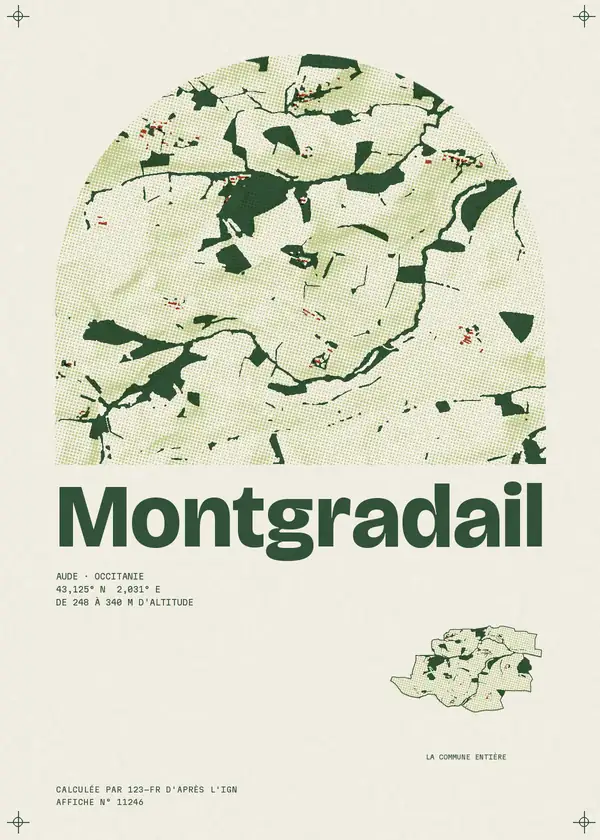 Affiche de Montgradail, calculée par 123-fr d'après l'IGN