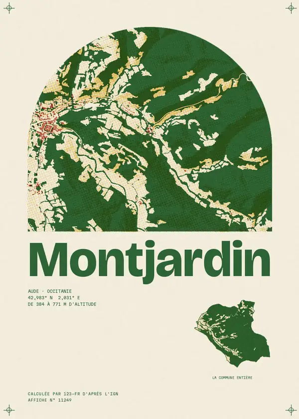 Affiche de Montjardin, calculée par 123-fr d'après l'IGN