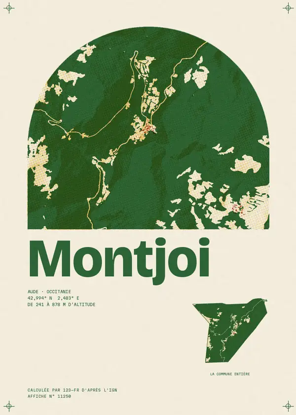 Affiche de Montjoi, calculée par 123-fr d'après l'IGN
