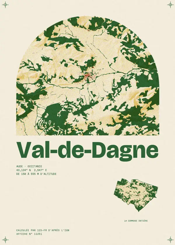 Affiche de Val-de-Dagne, calculée par 123-fr d'après l'IGN