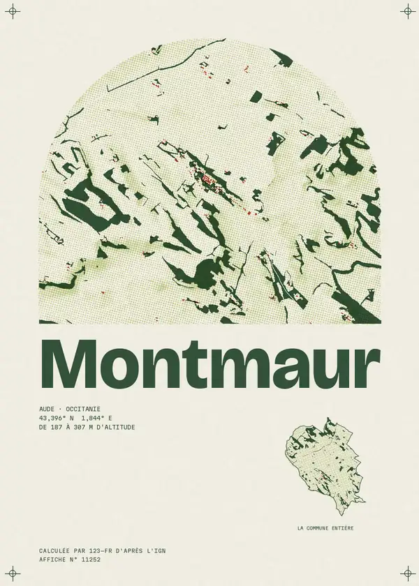 Affiche de Montmaur, calculée par 123-fr d'après l'IGN