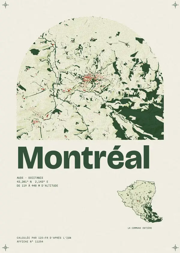 Affiche de Montréal, calculée par 123-fr d'après l'IGN