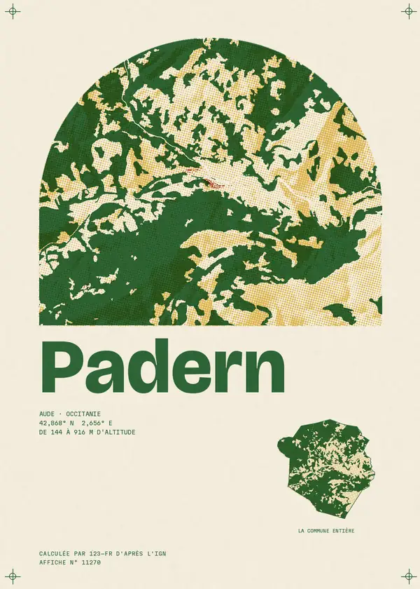 Affiche de Padern, calculée par 123-fr d'après l'IGN
