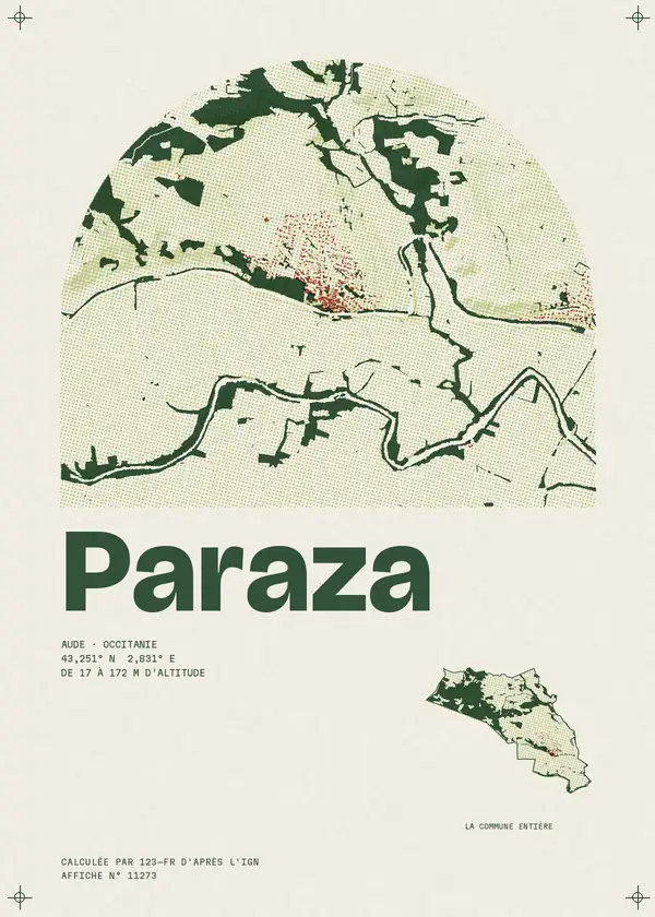 Affiche de Paraza, calculée par 123-fr d'après l'IGN