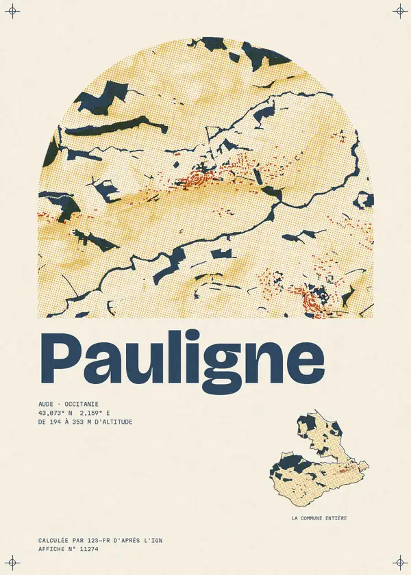 Affiche de Pauligne, calculée par 123-fr d'après l'IGN