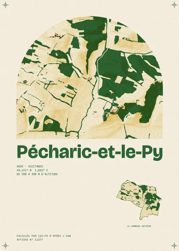 Affiche de Pécharic-et-le-Py, calculée par 123-fr d'après l'IGN