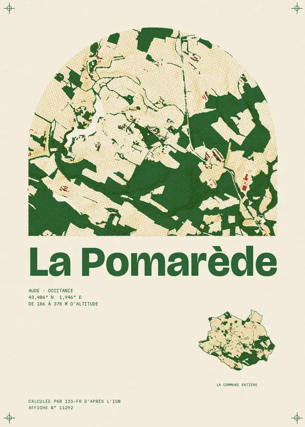 Affiche de La Pomarède, calculée par 123-fr d'après l'IGN