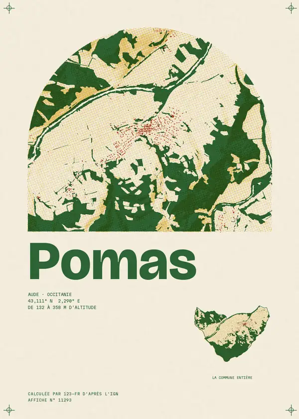 Affiche de Pomas, calculée par 123-fr d'après l'IGN