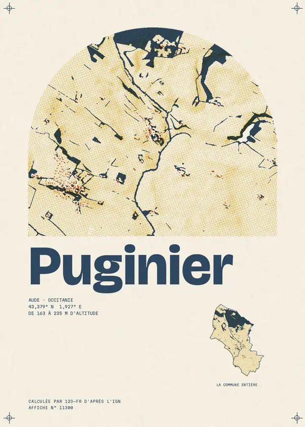 Affiche de Puginier, calculée par 123-fr d'après l'IGN