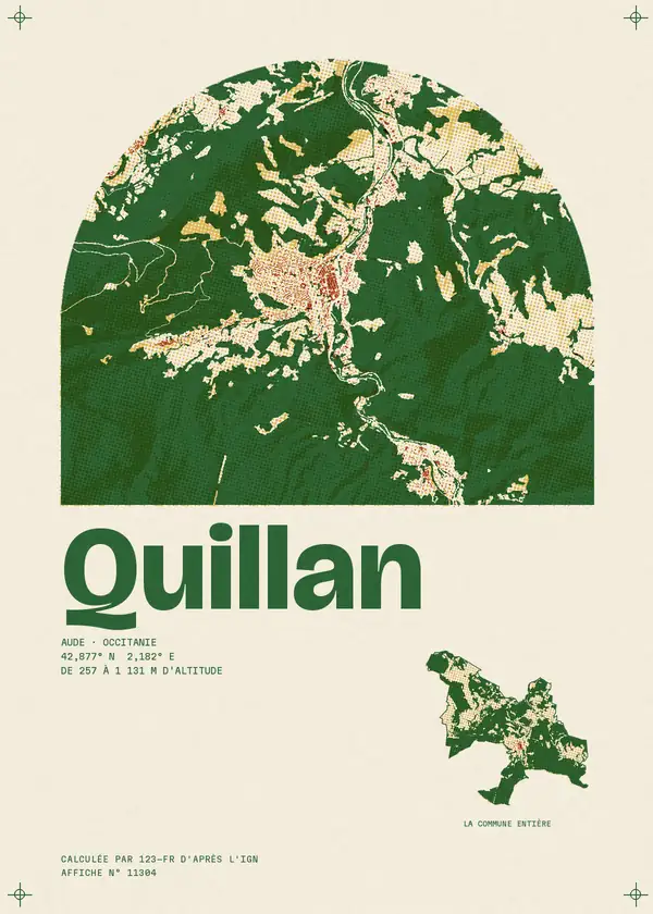Affiche de Quillan, calculée par 123-fr d'après l'IGN