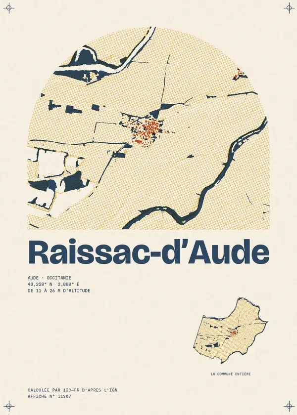 Affiche de Raissac-d'Aude, calculée par 123-fr d'après l'IGN